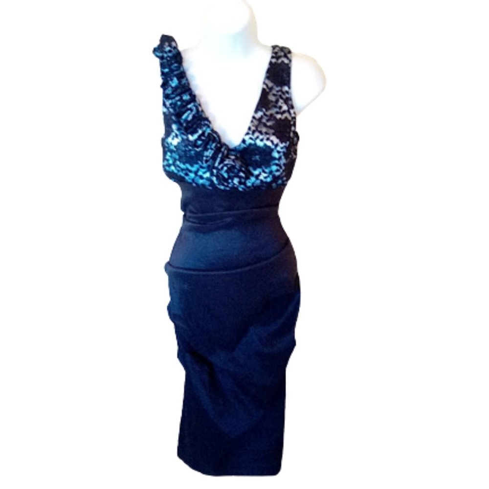LE CHATEAU Black White Cocktai Party Dress Size 0 NEW NWT